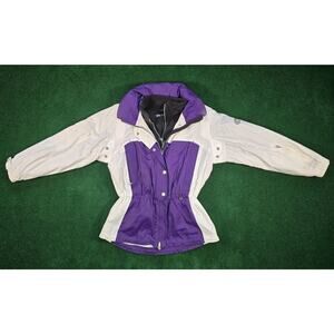 Vintage Nils Skiwear Sport Tech Women's Purple & White Snow Coat Jacket Size 12